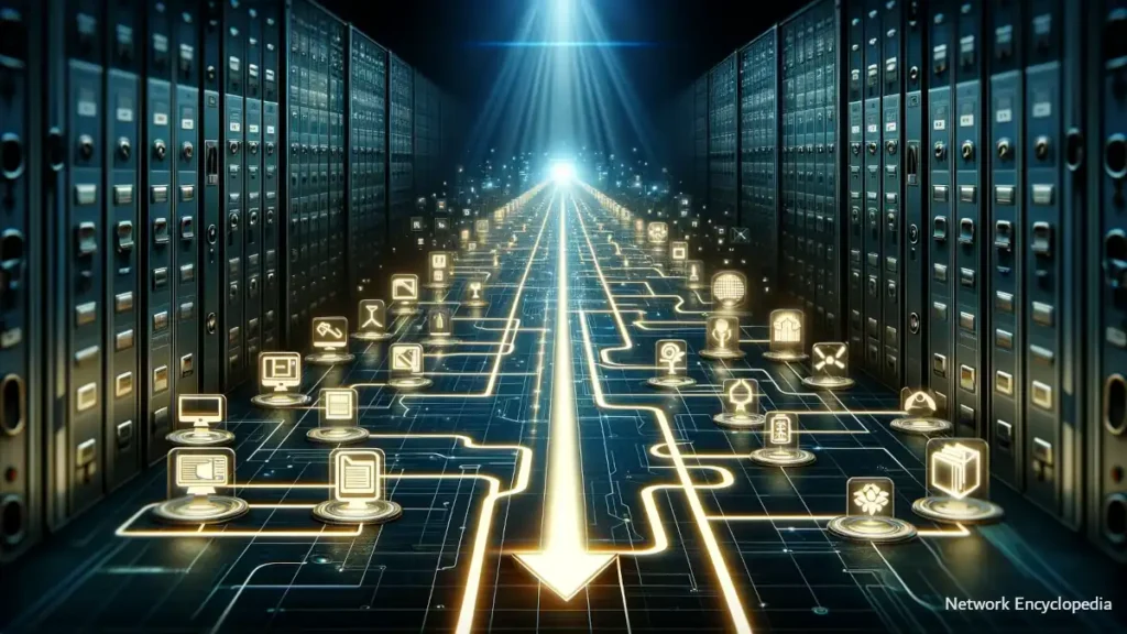 Concept of an Absolute Path in computing: the essence of navigating through a computer's file system directly to a specific location, embodying the clarity and precision that absolute paths provide.