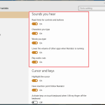 Managing Accessibility options in Windows 10