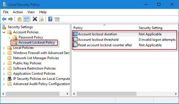 Account Lockout Policy