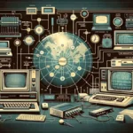 ARPANET: Its historical significance as the precursor to the modern Internet. Incorporating elements of vintage computing, early networking equipment, and iconic symbols, this design embodies the innovative spirit and collaborative effort that characterized the project.