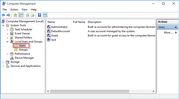 Build-in user account