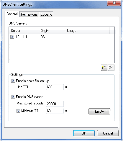 DNS Client settings