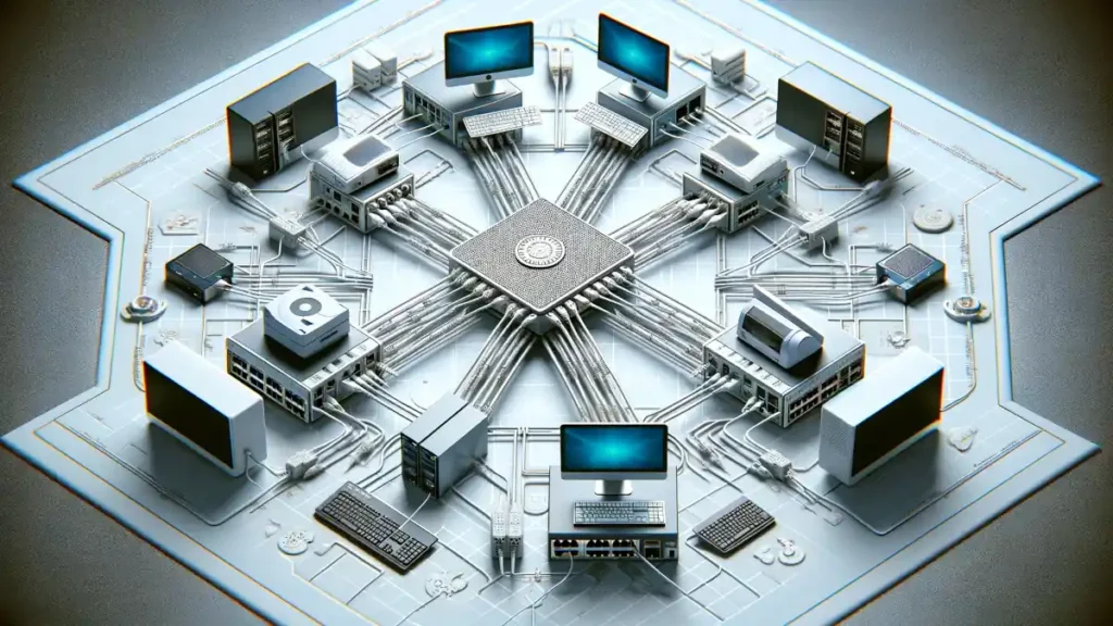 A Star Topology in a local area network