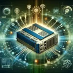 A modern Channel Service Unit device at its core, surrounded by symbols of digital connectivity and data streams, visually encapsulates the CSU's integral role in the evolution of telecommunications and its lasting impact on modern networking.