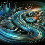 Cyclic Redundancy Check (CRC) algorithm: a blend of binary streams, mathematical symbols, and digital waveforms.