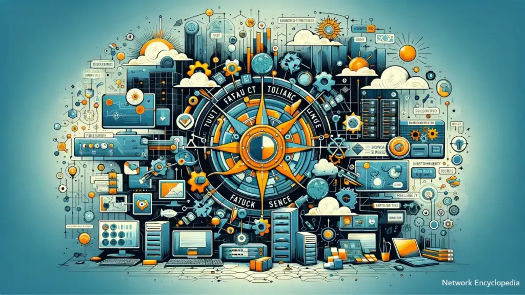 The concept of fault tolerance in computer science and networking. This image visually encapsulates the resilience and uninterrupted operation of systems amidst challenges.