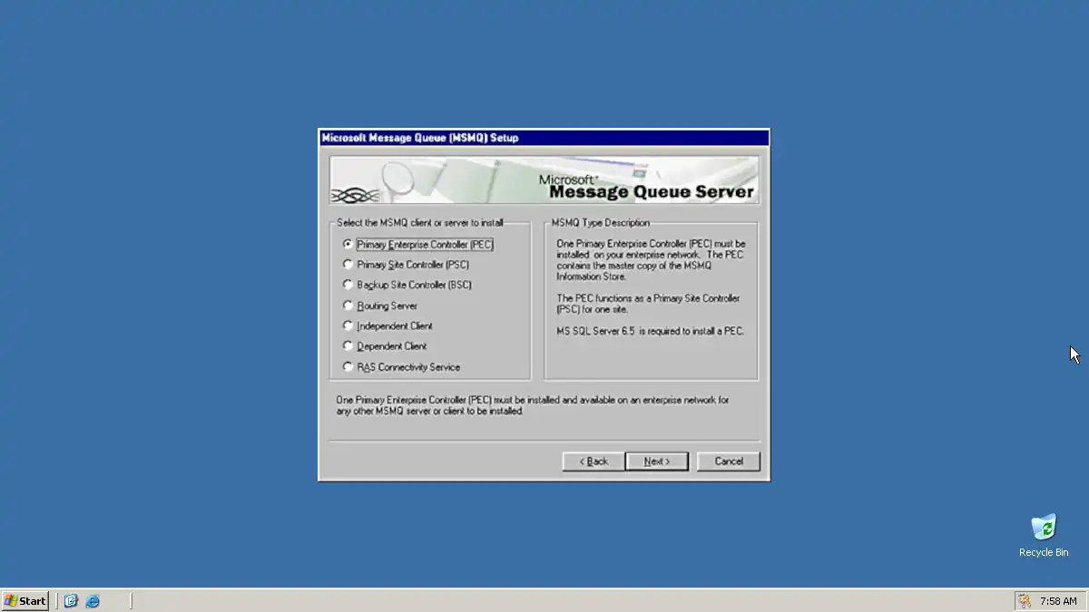 Backup Site Controller (BSC)