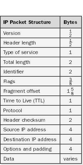 Internet Protocol packet structure