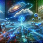 Interprocess Communication (IPC) conceptual representation. The design incorporates elements characteristic of the Windows operating system, set against a futuristic and high-tech backdrop.