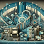 This image was designed to represent the NetWare Protocols. It captures their historical significance and transformative impact on network technologies. This visually captivating composition, blend elements of vintage computing with modern networking.