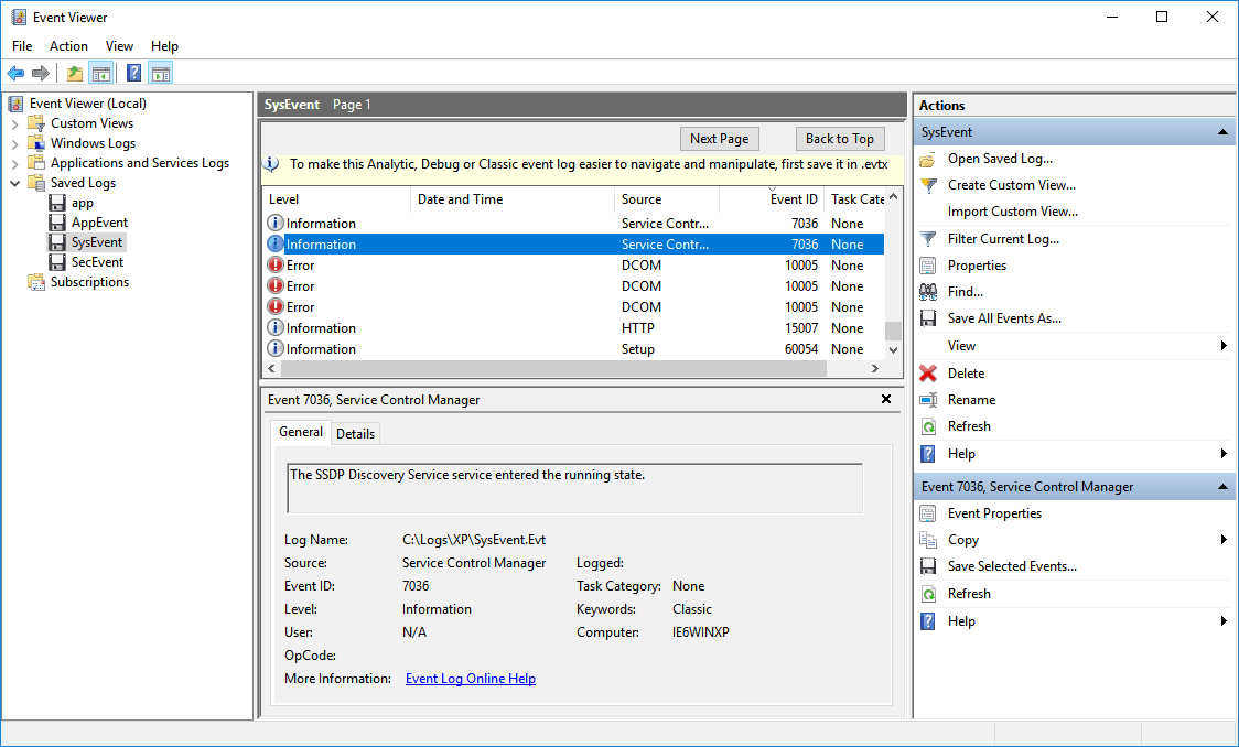 Event Viewer