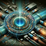 Physical medium-dependent conceptual representation. The image encapsulates the essence of PMD in networking, including elements like fiber optic cables, copper wires, and network devices.