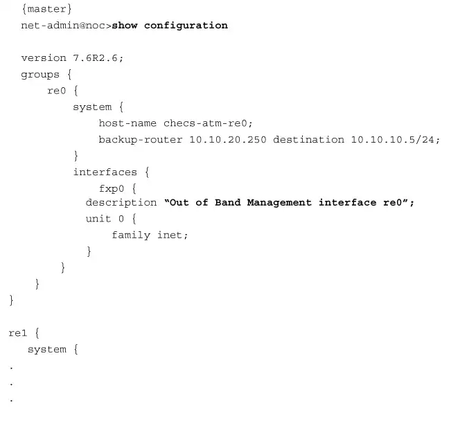 JUNOS Show Configuration Command
