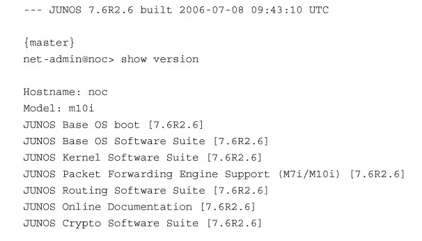 JUNOS Command Show Version