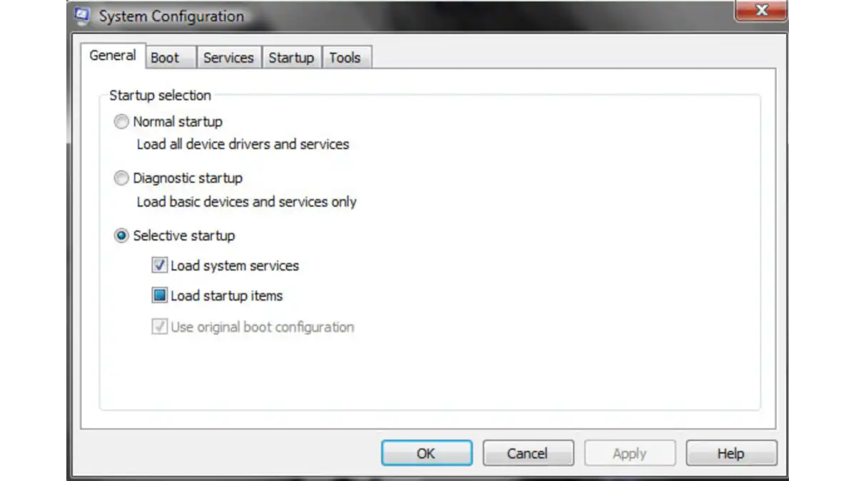 msconfig: Windows System Configuration Utility