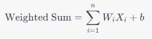Weighted Summation: i=1∑nWiXi+b