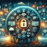 EAP Protocol: a blend of symbols representing wireless networks, VPNs, IoT, and 5G technologies, alongside elements like padlocks and digital certificates, it visually conveys EAP's pivotal role in facilitating secure network access across diverse technological landscapes.