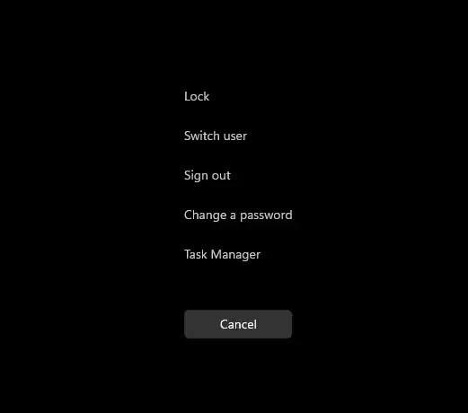 This is the window that shows up after hitting Ctrl+Alt+Del, the Secure Attention Sequence.