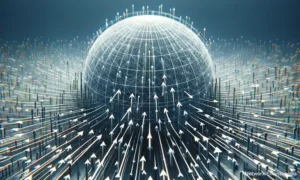 Image symbolizing a Distributed Denial-of-Service (DDoS) attack. The concept of a network or server being overwhelmed by a flood of unwanted traffic.