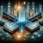 disaggregation in networks: the concept of network disaggregation visually capturing the separation of hardware from software within a network, symbolizing the move towards more flexible, efficient network structures.